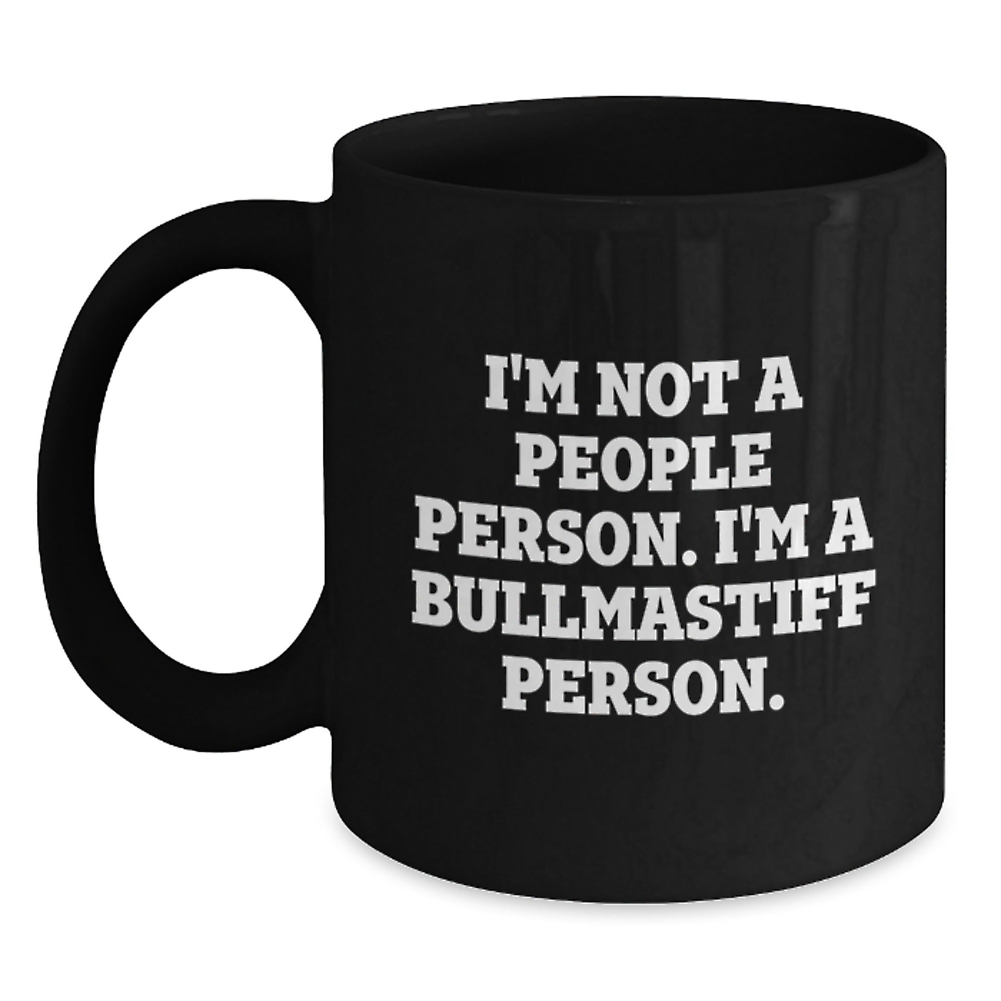 Funny Bullmastiff Dog Lover Gifts from Men, Women, Friends, or Family for Birthday Unique Ideas Black Coffee Mug - Main