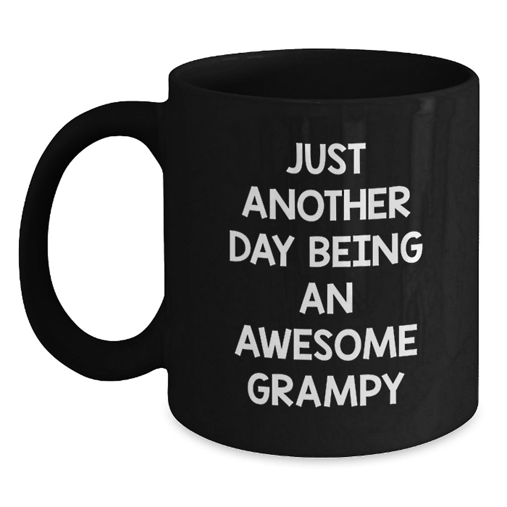 Funny Grampy Gifts for Him, Black Coffee Mug, Just Another Day Being An Awesome Grampy, Perfect Mug for Men, Graduation Unique Gifts from Family - Main