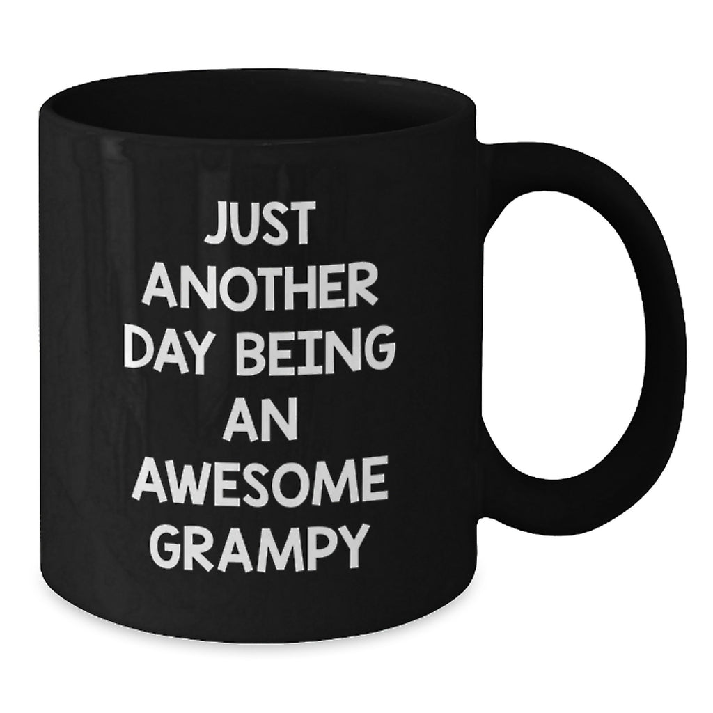 Funny Grampy Gifts for Him, Black Coffee Mug, Just Another Day Being An Awesome Grampy, Perfect Mug for Men, Graduation Unique Gifts from Family - Additional