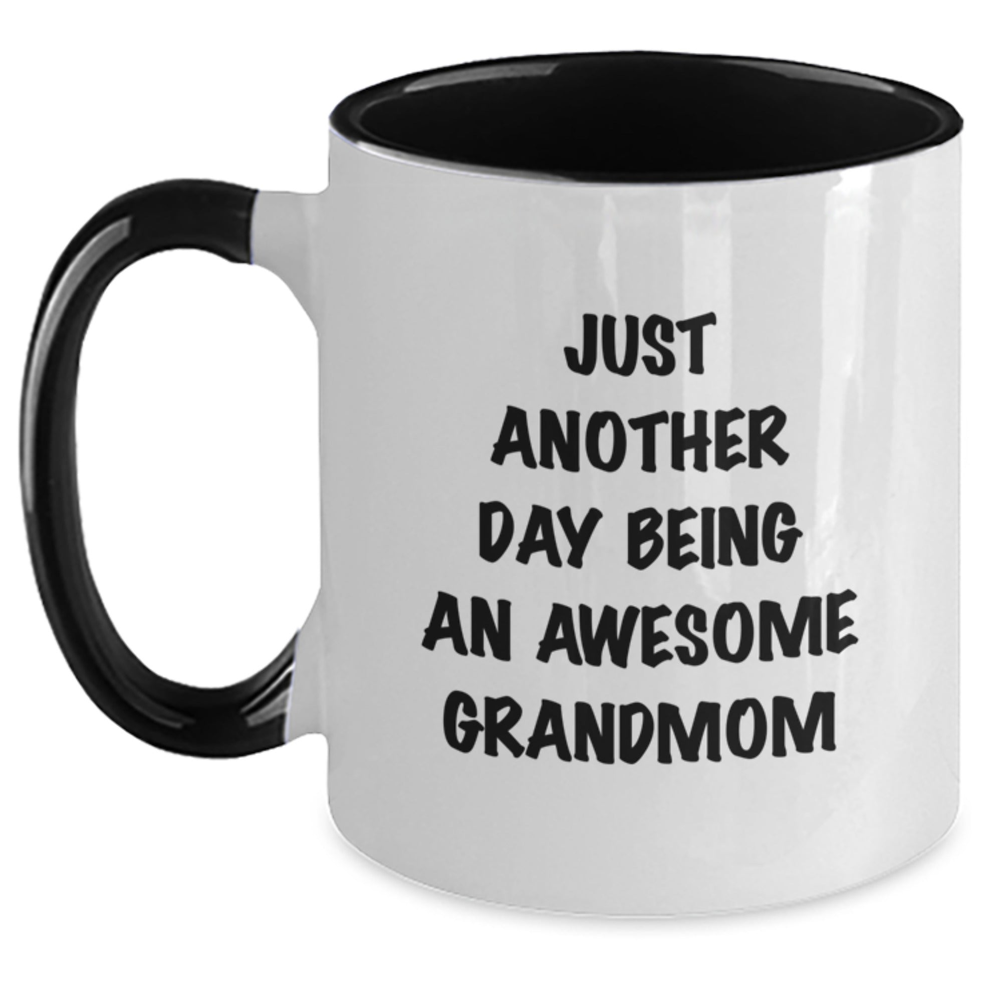 Funny Grandmom Gifts from Family - Just Another Day Being An Awesome Grandmom Two Tone Coffee Mug for Mom - Main