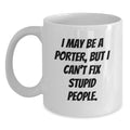 Funny Porter Gifts for Him, Unique White Coffee Mug, 11oz or 15oz Capacity, Ceramic, Gifts from Friends for Porter, Graduation Unique Gifts - Main
