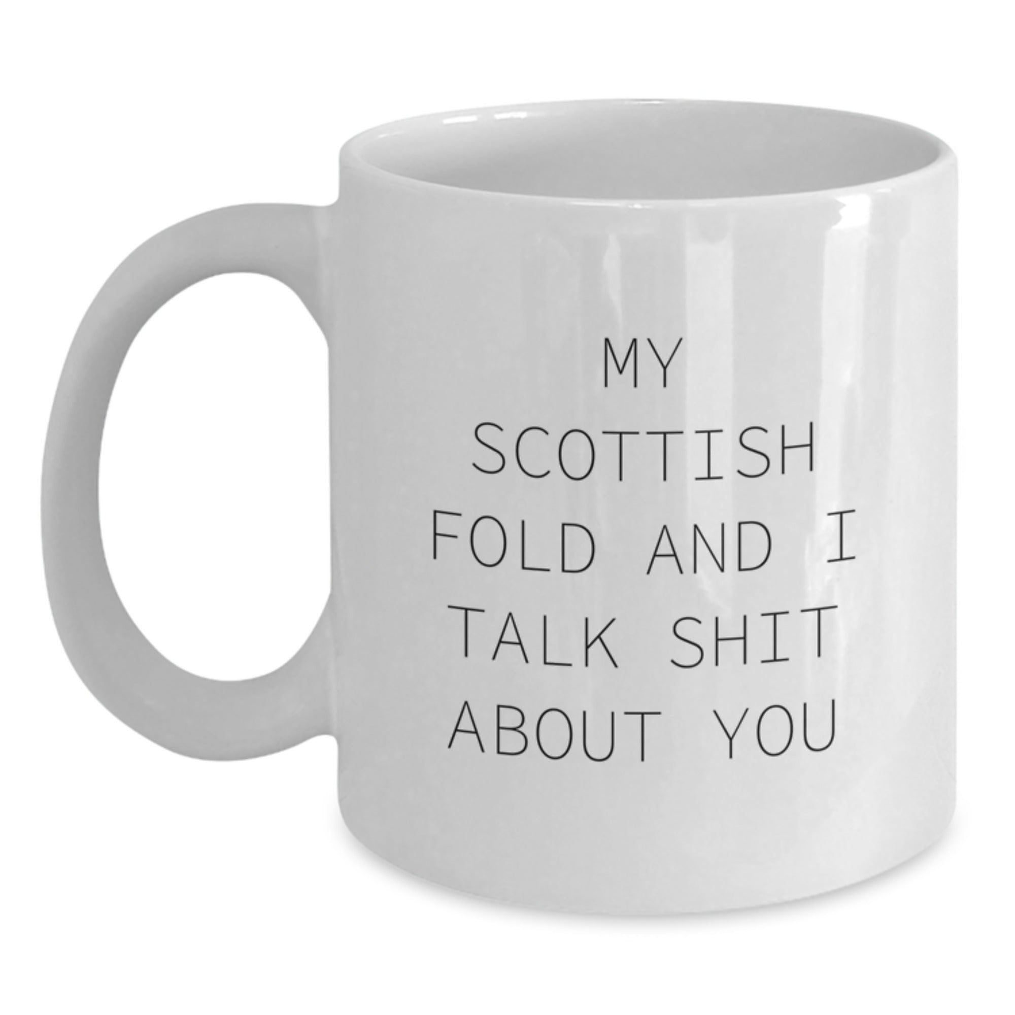 Funny Scottish Fold Cat Gifts from Men for Father's Day Unique White Coffee Mugs for Scottish Fold Cat Lovers - Main