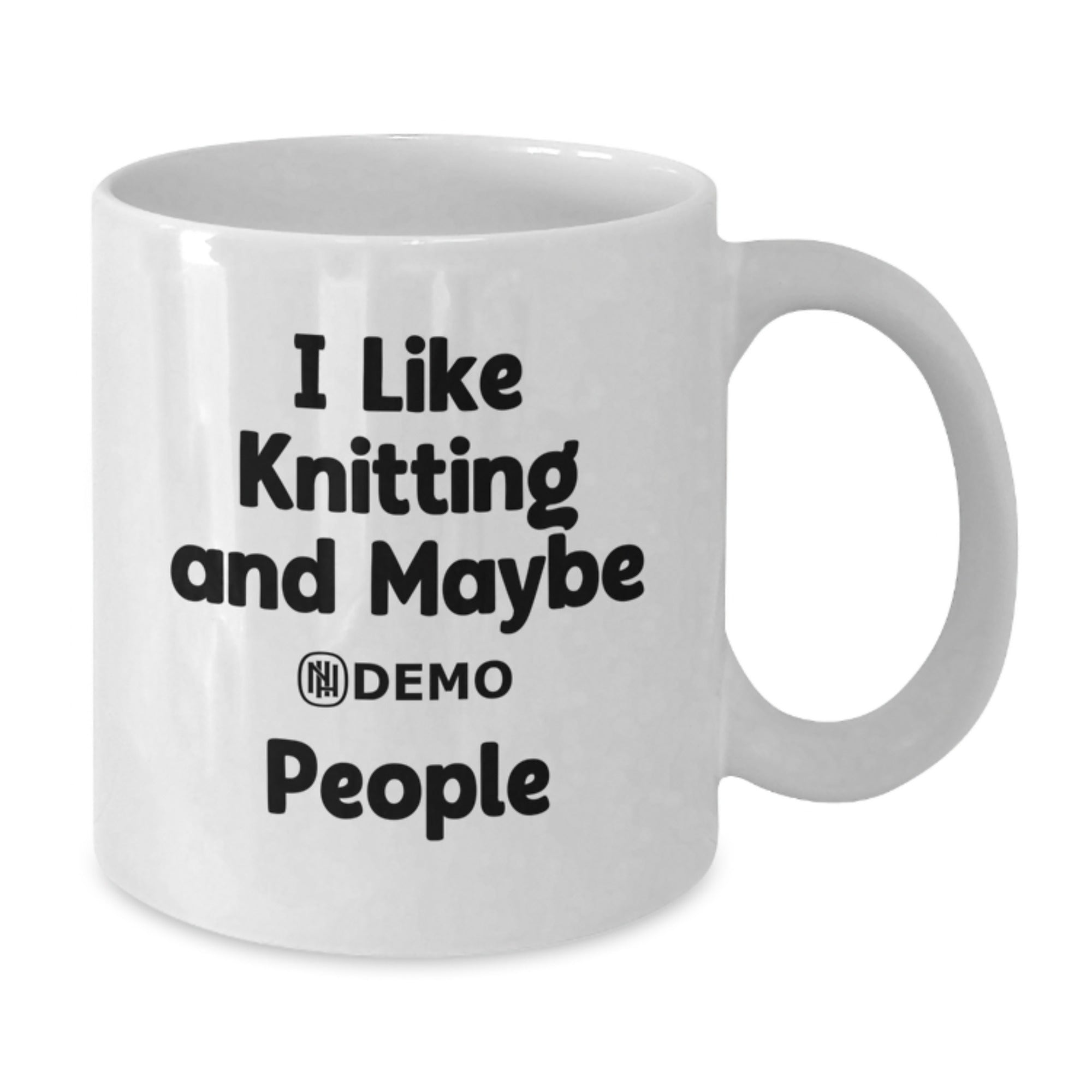 Funny Knitting Gifts for Men Women Friends from Family - 'I Like Knitting And Maybe 3 People' White Coffee Mug, 11oz or 15oz Ceramic - Additional