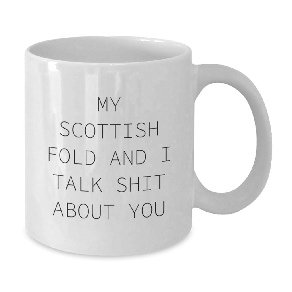 Funny Scottish Fold Cat Gifts from Men for Father's Day Unique White Coffee Mugs for Scottish Fold Cat Lovers - Additional