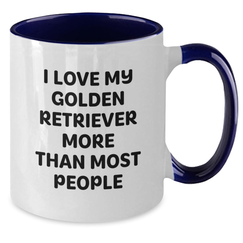 Funny Golden Retriever Dog Gifts from Family - I Love My Golden Retriever More Than Most People Birthday Unique Two Tone Coffee Mug for Golden Retriever Dog Lovers - Additional
