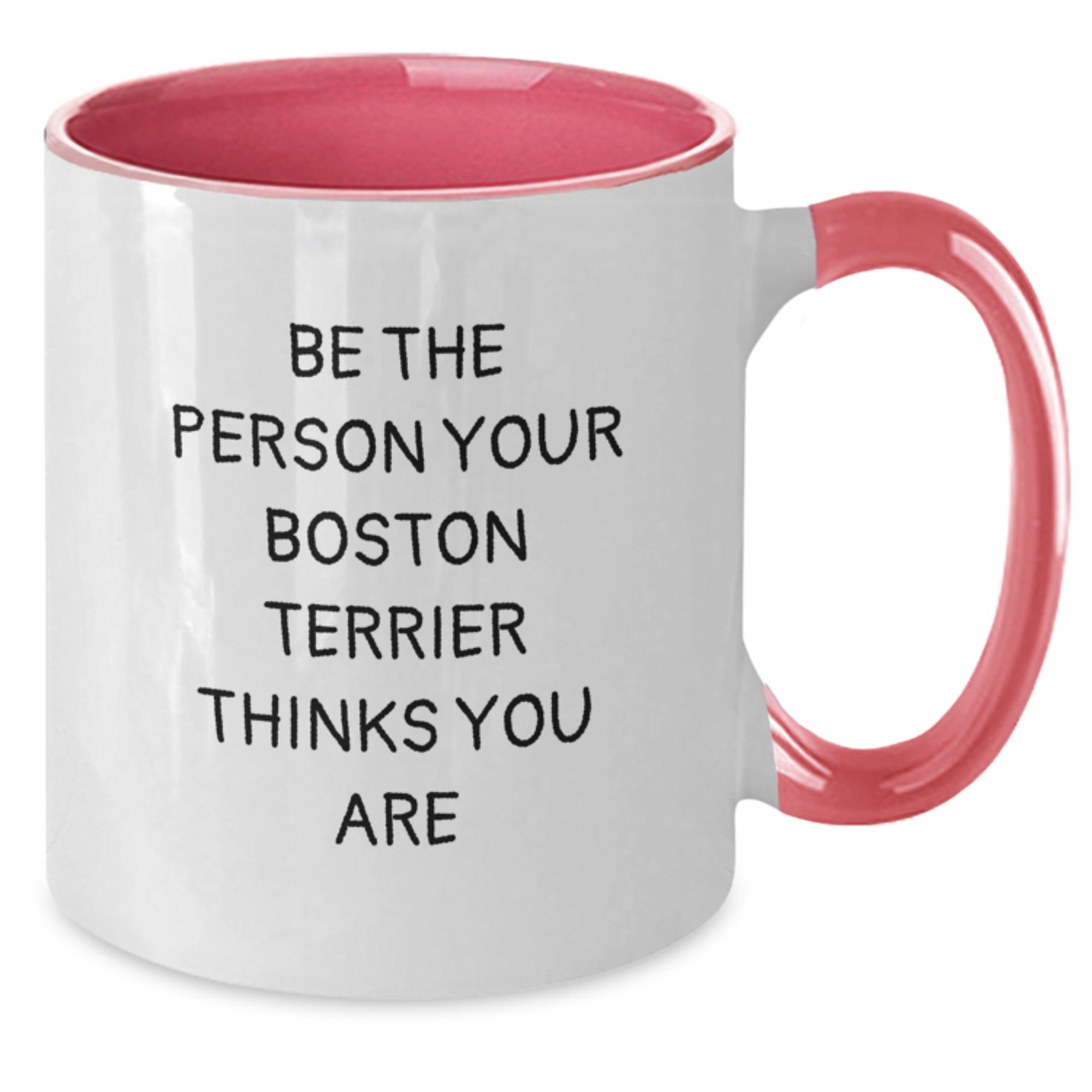 Funny Boston Terrier Dog Gifts - Birthday Unique Gifts for Boston Terrier Lovers from Friends and Family - Two Tone Coffee Mug Be The Person Your Boston Terrier Thinks You Are - Additional