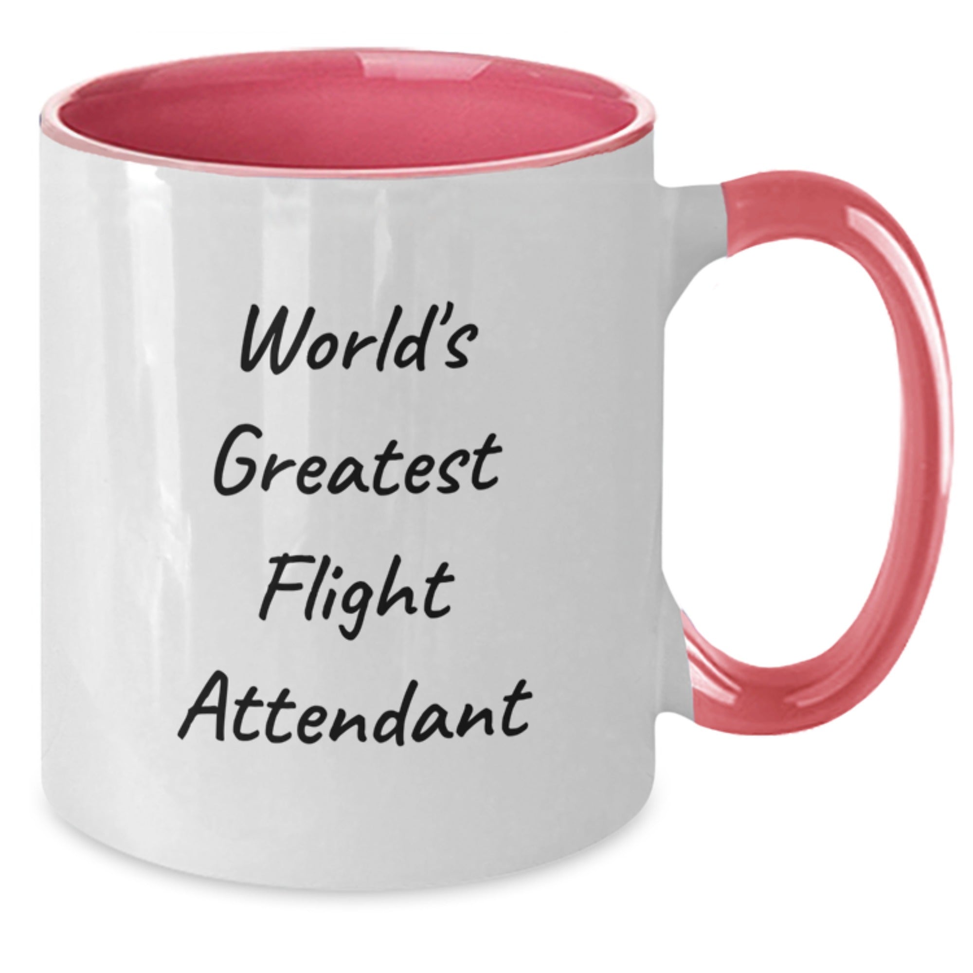Funny Flight Attendant Gifts for Her, World's Greatest Flight Attendant Two Tone Coffee Mug, Gifts from Men to Women Coworkers Family - Unique Mother's Day Unique Gifts - Additional