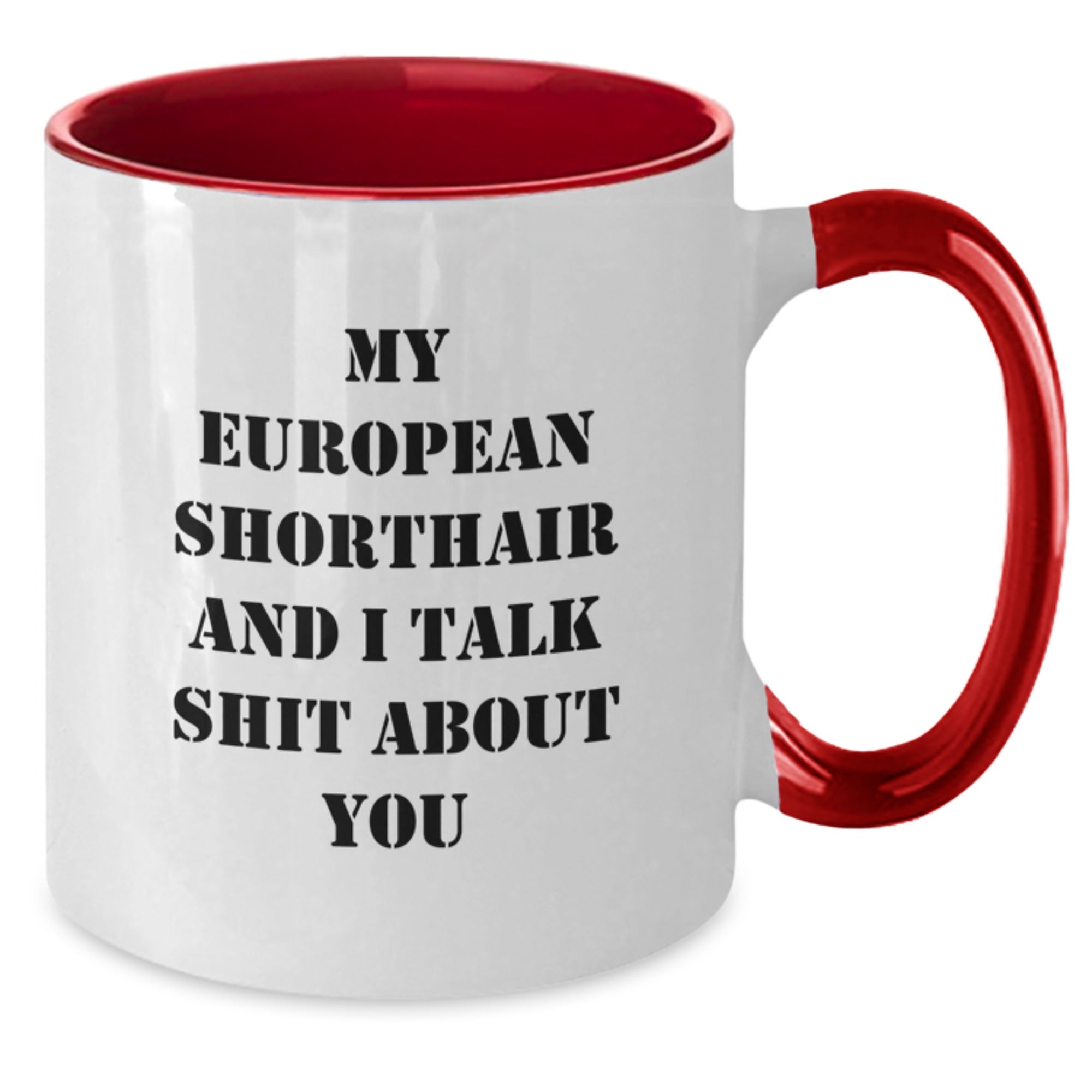 Funny European Shorthair Cat Gifts for Dad on Father's Day - My European Shorthair And I Talk Shit About You Coffee Mug for Men Gifts from Family - Additional