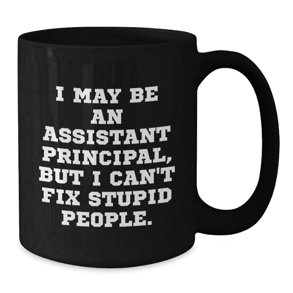Funny Assistant Principal Gifts from Friends for Men Graduation Unique Mugs I May Be An Assistant Principal But I Cant Fix Stupid People - Additional