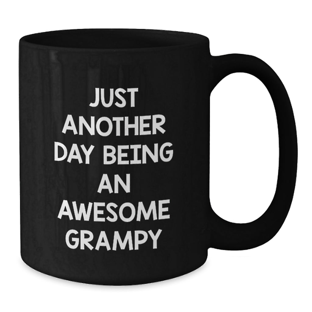 Funny Grampy Gifts for Him, Black Coffee Mug, Just Another Day Being An Awesome Grampy, Perfect Mug for Men, Graduation Unique Gifts from Family - Additional