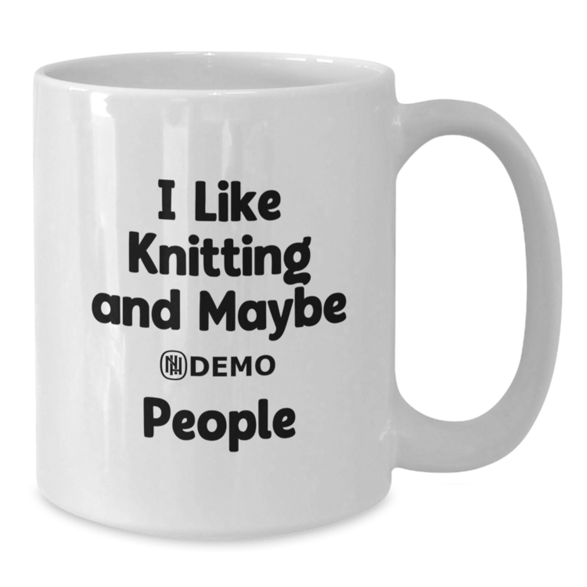 Funny Knitting Gifts for Men Women Friends from Family - 'I Like Knitting And Maybe 3 People' White Coffee Mug, 11oz or 15oz Ceramic - Additional