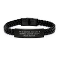 Funny Janitor Gifts for Mom, I'm A Janitor, Interlaced Leather Bracelet, Unique Mother's Day Jewelry - Image 1