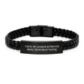Funny Golden Retriever Dog Gifts for Men Birthday Unique Interlaced Leather Bracelet with I Love My Golden Retriever More Than Most People Quote, Gifts from Family to Friends - Image 1