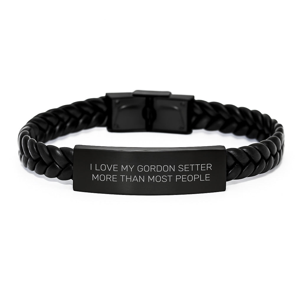 Gordon Setter Dog Lover Interlaced Leather Bracelet Gifts from Men to Friends for Her Birthday Unique Unique Gifts - Image 1