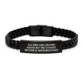 Funny Microbiologist Gifts for Mom - Interlaced Leather Bracelet with Engraved Stainless Steel, Cool Microbiologist Quote, Unique Mother's Day Unique Gifts from Family - Image 1