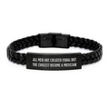 Gifts for Musician from Men, Funny Inspirational Quote Interlaced Leather Bracelet for Mom on Mother's Day Unique Musician Gifts - Image 1