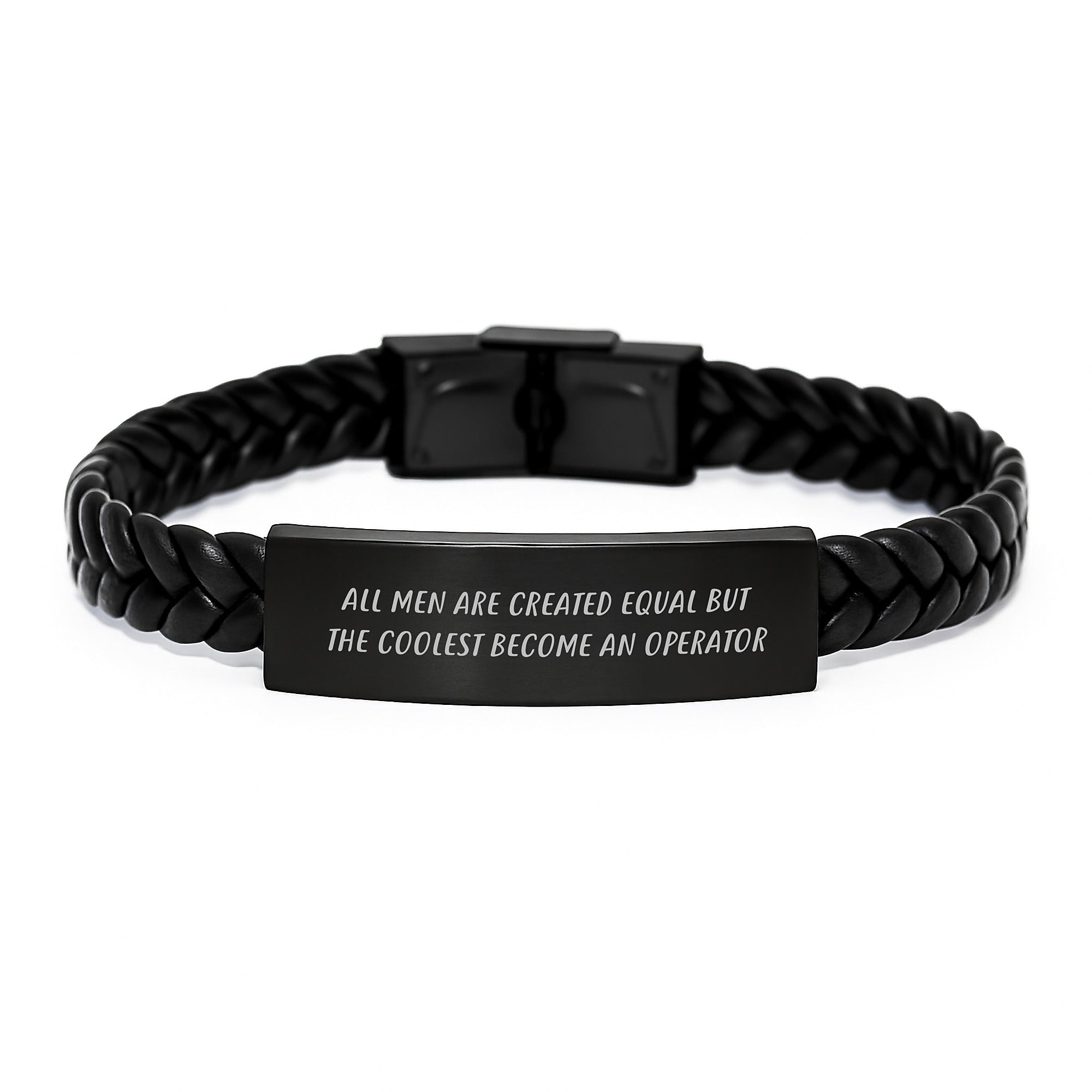 Funny Operator Gifts from Men, Unique Interlaced Leather Bracelet for Operator, Inspirational Quote - Image 1
