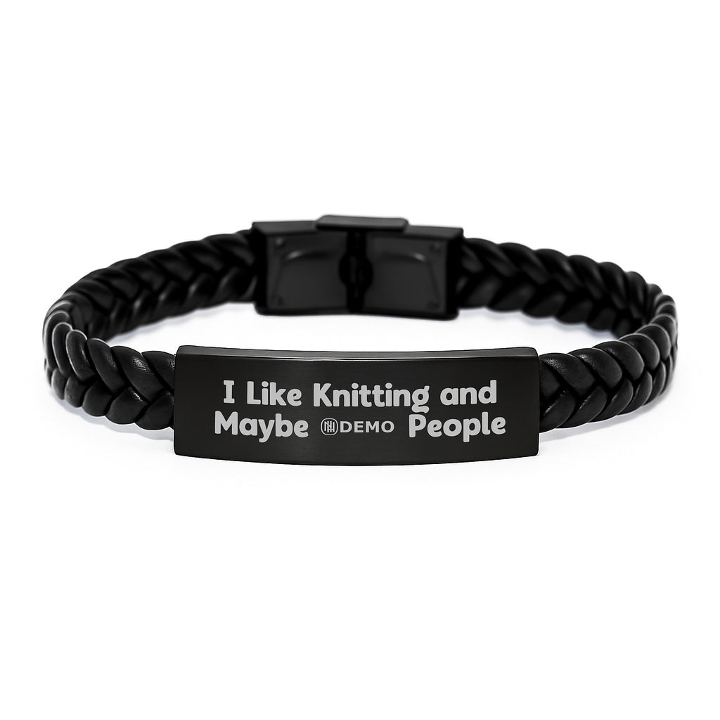 Funny Knitting Gifts for Knitting Lovers - Interlaced Leather Bracelet for Men, Women, Family and Friends - Gifts from Mom, Dad, Siblings, Coworkers - Unique Graduation Gifts - Image 1