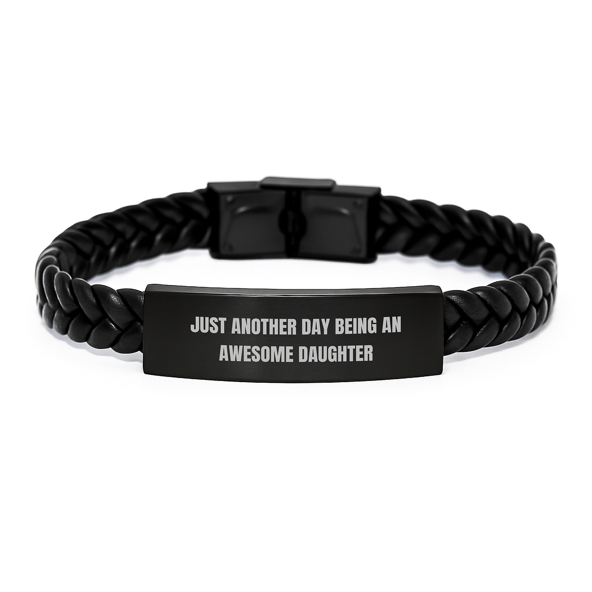 Cute Daughter Gifts for Graduation - Interlaced Leather Bracelet with Funny Quote - Gifts from Mom to Awesome Daughter - Image 1
