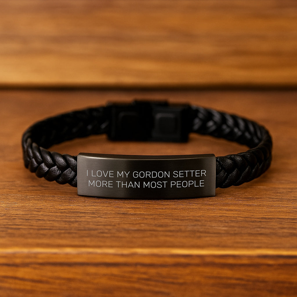 Gordon Setter Dog Lover Interlaced Leather Bracelet Gifts from Men to Friends for Her Birthday Unique Unique Gifts - Image 2