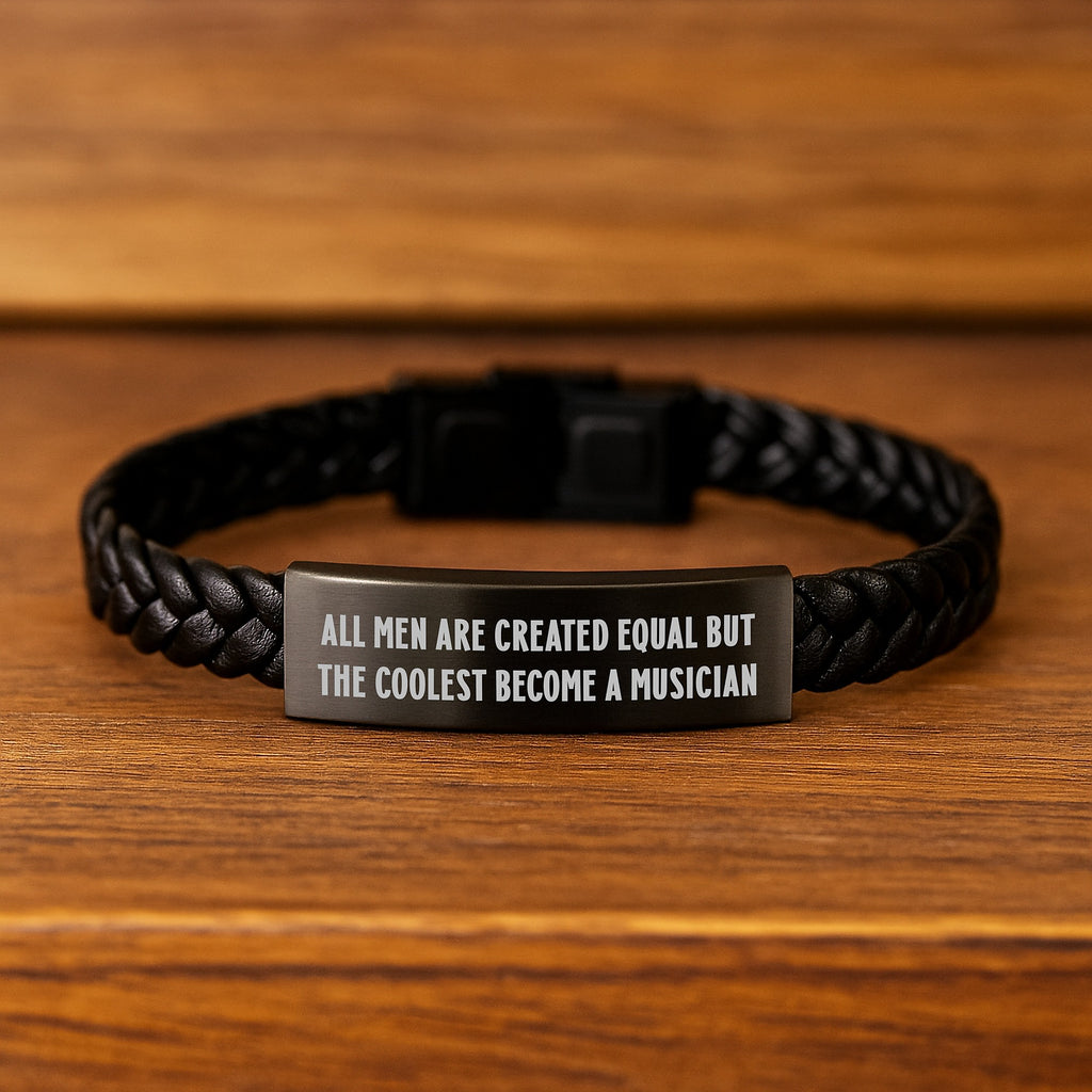 Gifts for Musician from Men, Funny Inspirational Quote Interlaced Leather Bracelet for Mom on Mother's Day Unique Musician Gifts - Image 2