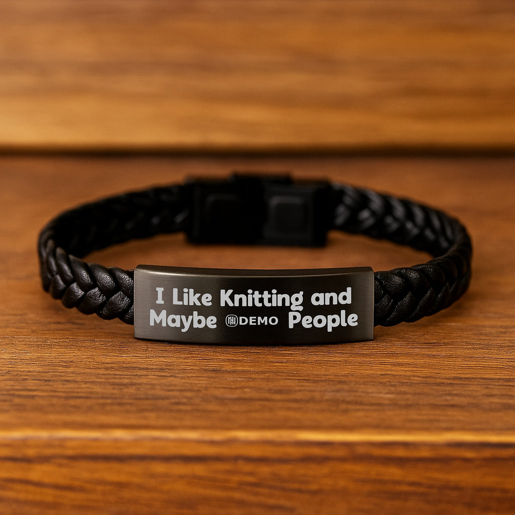 Funny Knitting Gifts for Knitting Lovers - Interlaced Leather Bracelet for Men, Women, Family and Friends - Gifts from Mom, Dad, Siblings, Coworkers - Unique Graduation Gifts - Image 2