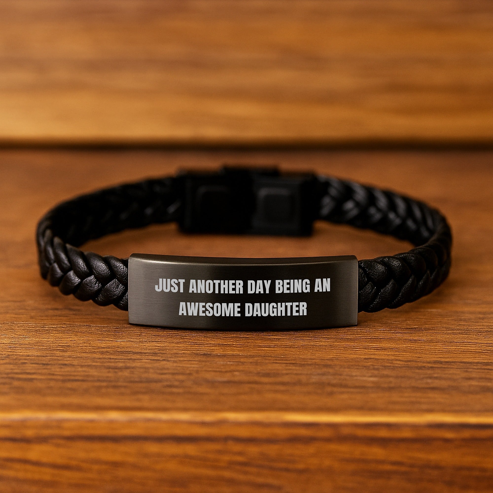 Cute Daughter Gifts for Graduation - Interlaced Leather Bracelet with Funny Quote - Gifts from Mom to Awesome Daughter - Image 2