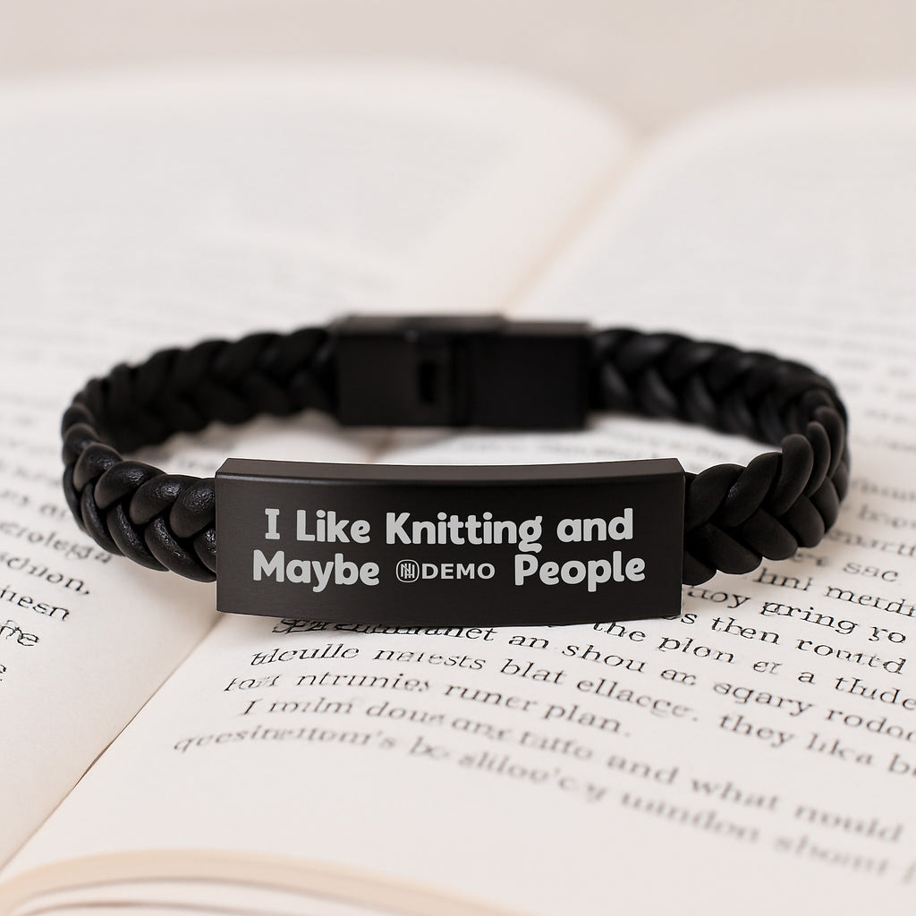 Funny Knitting Gifts for Knitting Lovers - Interlaced Leather Bracelet for Men, Women, Family and Friends - Gifts from Mom, Dad, Siblings, Coworkers - Unique Graduation Gifts - Image 3