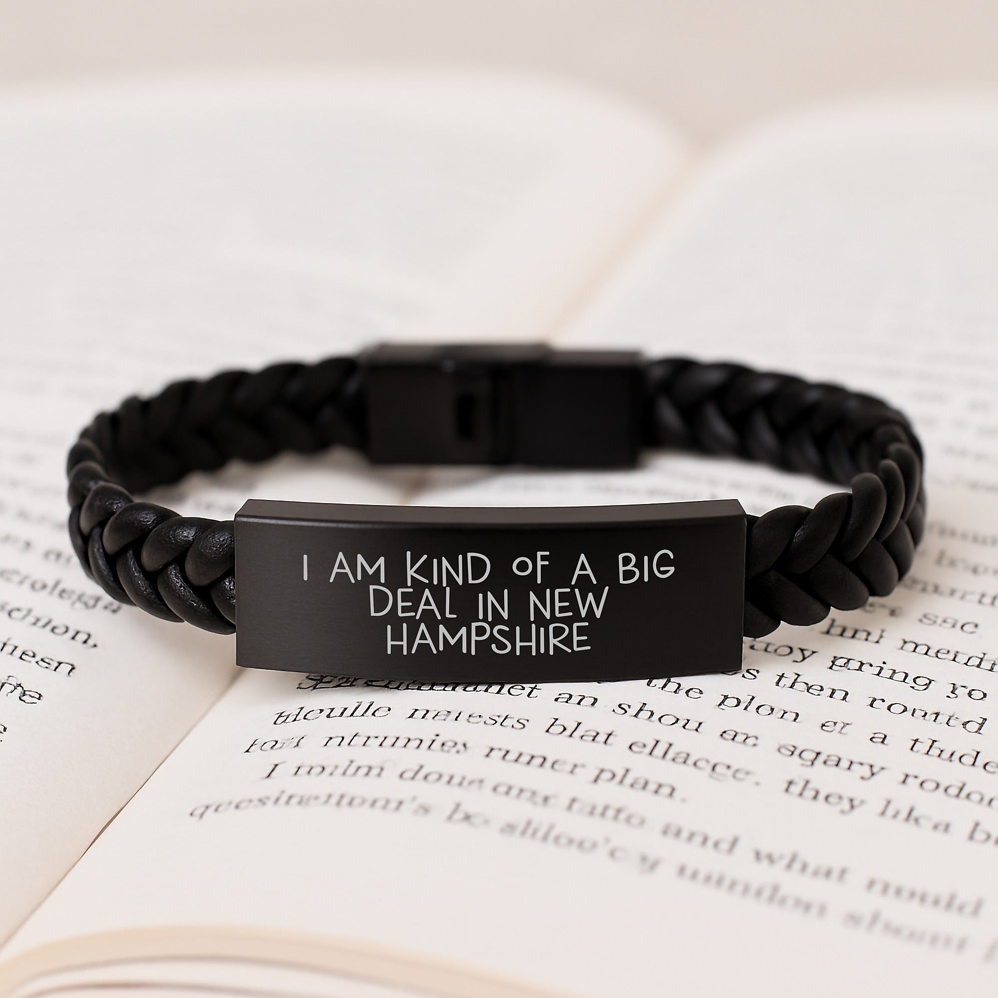 Funny New Hampshire Gifts from Friends or Family, Interlaced Leather Bracelet with 'I Am Kind Of A Prime Selection In New Hampshire' Quote, Mother's Day Unique Presents - Image 3