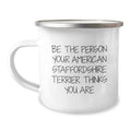 Funny American Staffordshire Terrier Dog Quotes Gifts for Men from Friends Birthday Unique Camping Mug - Image 1