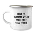 Funny Cardigan Welsh Corgi Dog Gifts for Men - Camping Mug, I Like My Cardigan Welsh Corgi More Than People Birthday Unique Gift from Family - Image 1