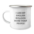 English Bulldog Lover Funny Camping Mug, Gift for English Bulldog Owners on Birthday, Unique Birthday Unique Gifts from Friends for Men - Image 1