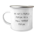 Funny Bull Terrier Dog Camping Mug Gifts from Friends for Men - Perfect Birthday Unique Bull Terrier Lover Person Mug - Image 1