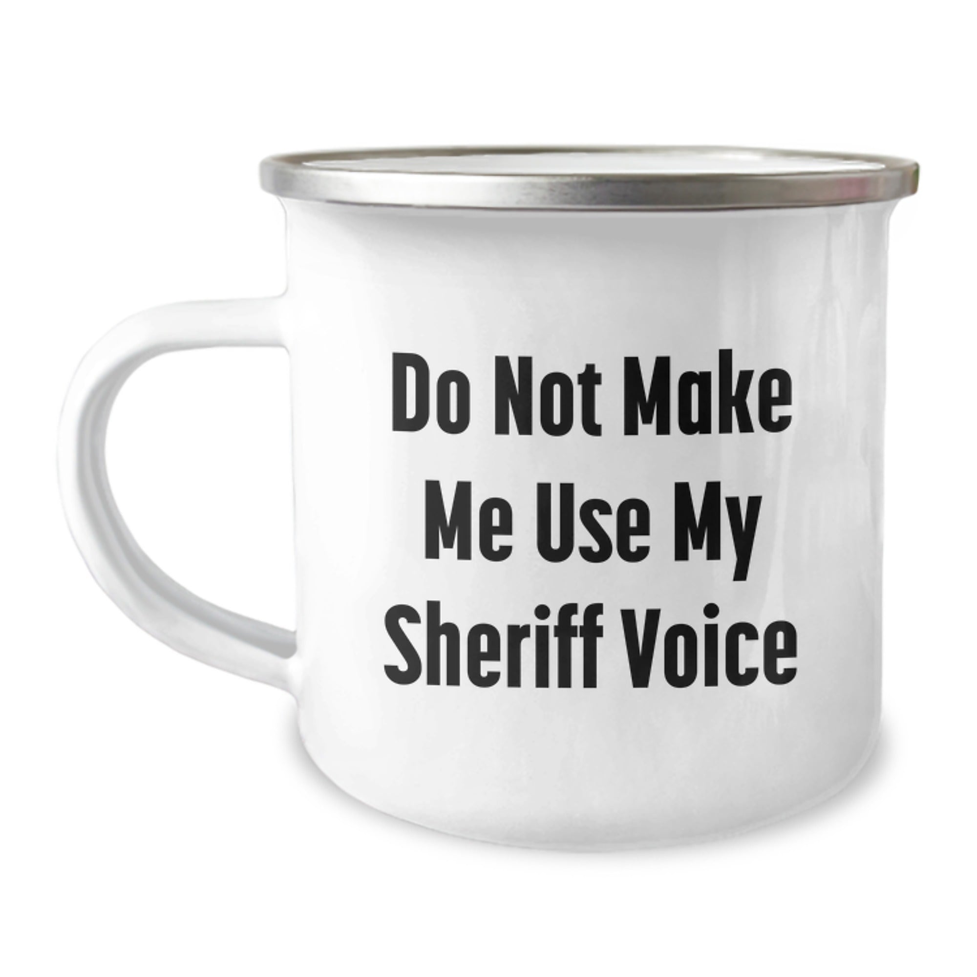 Gifts from Men for Sheriff Mom - Funny Camping Mug 'Do Not Make Me Use My Sheriff Voice' - Sheriff Gifts for Mother's Day - Image 1