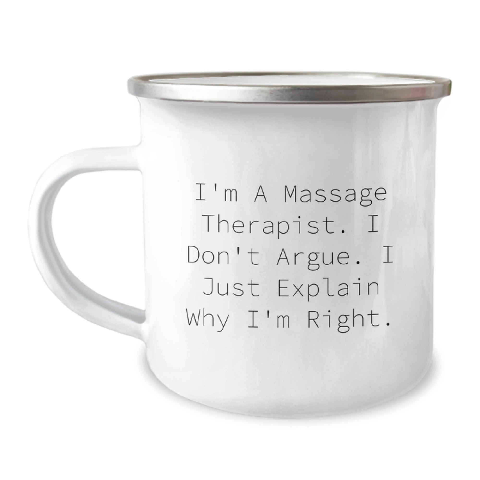 Funny Massage Therapist Gifts for Men from Friends with Inspirational Quote - Camping Mug for Graduation Unique - 12 oz Stainless Steel - Image 1