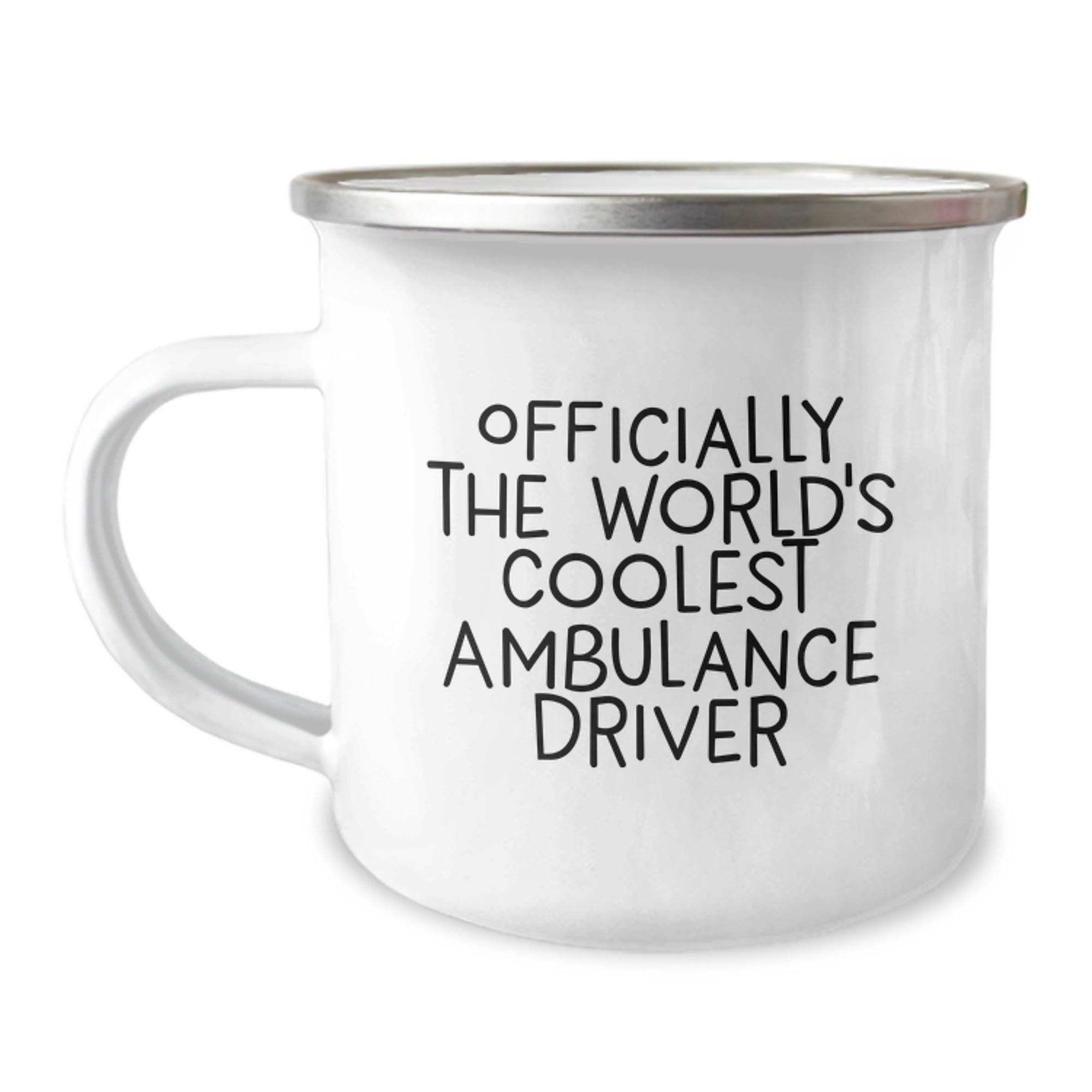 Funny Ambulance Driver Gifts for Men - Officially The Worlds Coolest Ambulance Driver Enamel Camping Mug, Gift from Friends for Graduation Unique - Image 1