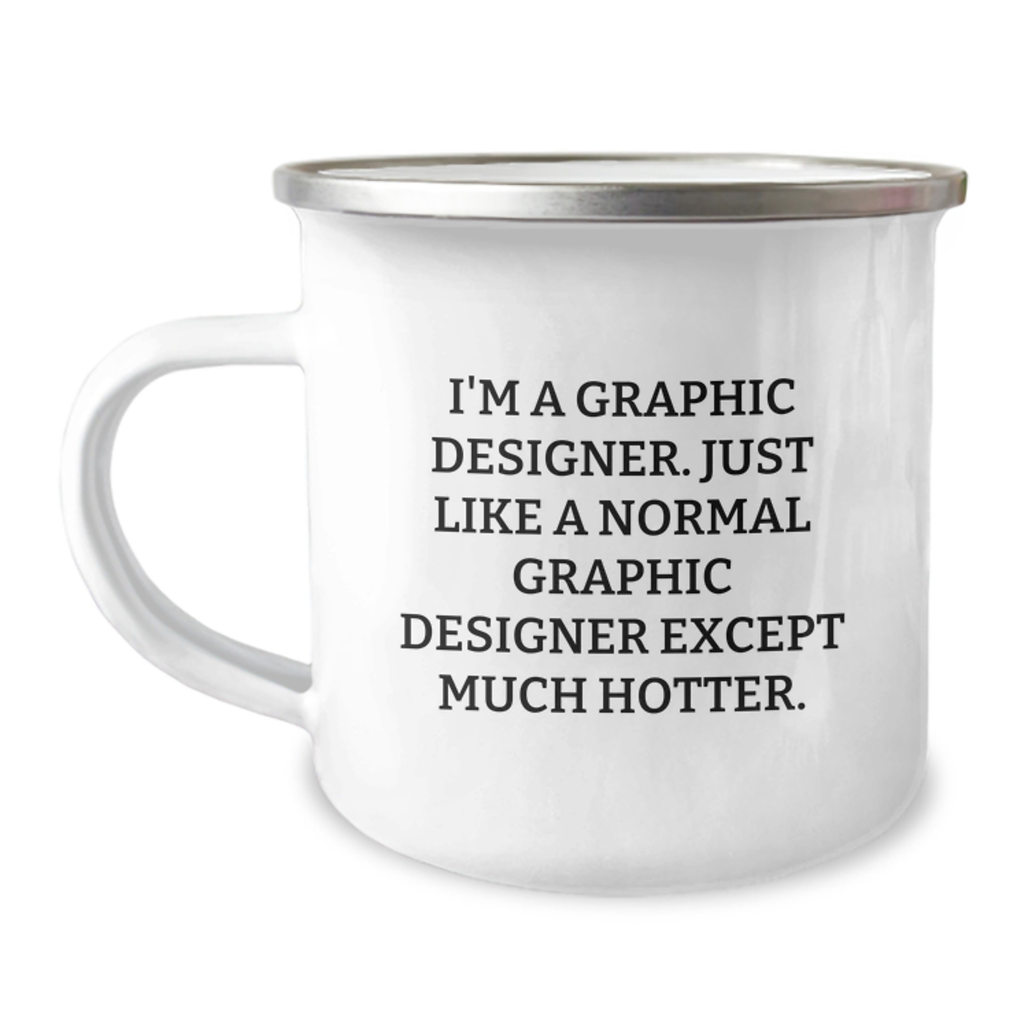 Gifts from Friends and Family for the Graphic Designer - 'I'm A Graphic Designer. Just Like A Normal Graphic Designer Except Much Hotter.' Funny Camping Mug for Mother's Day Unique Gifts - Image 1