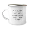 Funny Gifts from Men to Women, Jeweler Camping Mug, Great Unique Mother's Day Unique Gifts for Jeweler, Hotter Than Normal Jeweler - Image 1