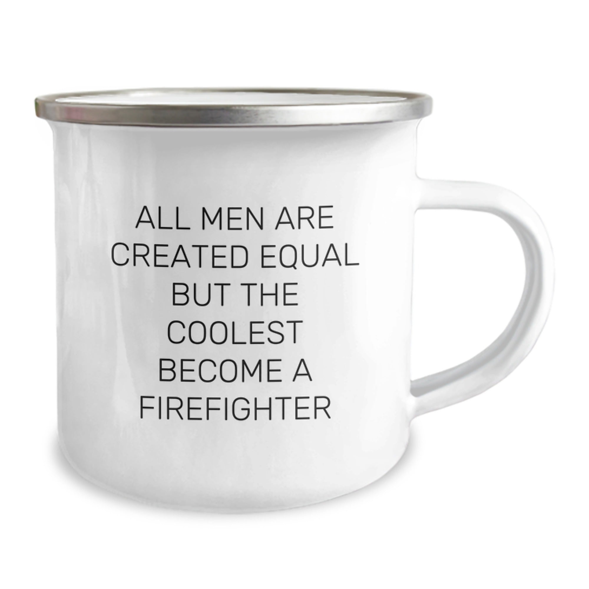 Funny Firefighter Gifts from Men to Firefighter Dad for Father's Day Unique Camping Mug, All Men Are Created Equal But The Coolest Become A Firefighter - Image 2