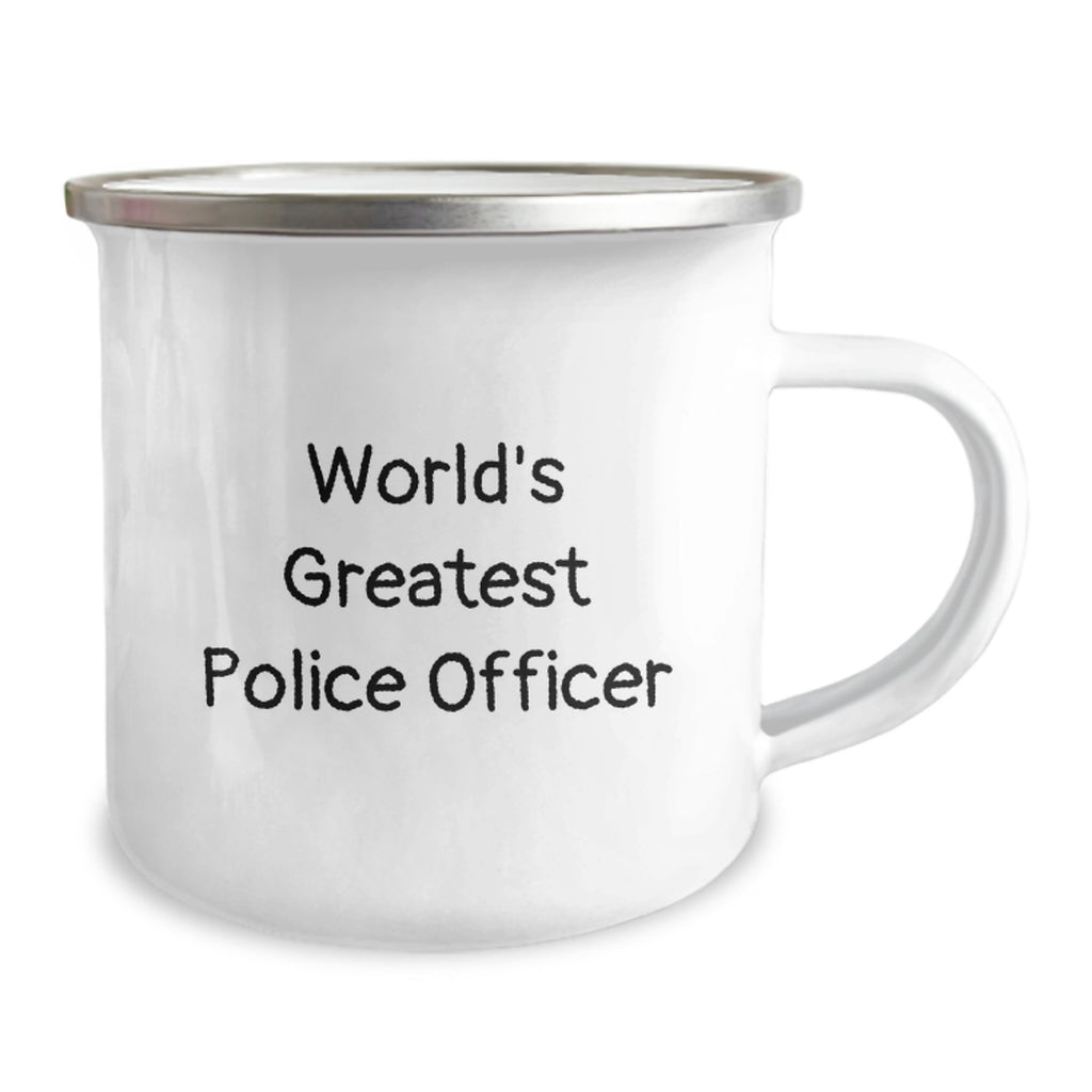 Funny Police Officer Gifts for Him - World's Greatest Police Officer Camping Mug, 12 oz Stainless Steel with Enamel Finish, Perfect Graduation Unique Gifts from Friends - Image 2