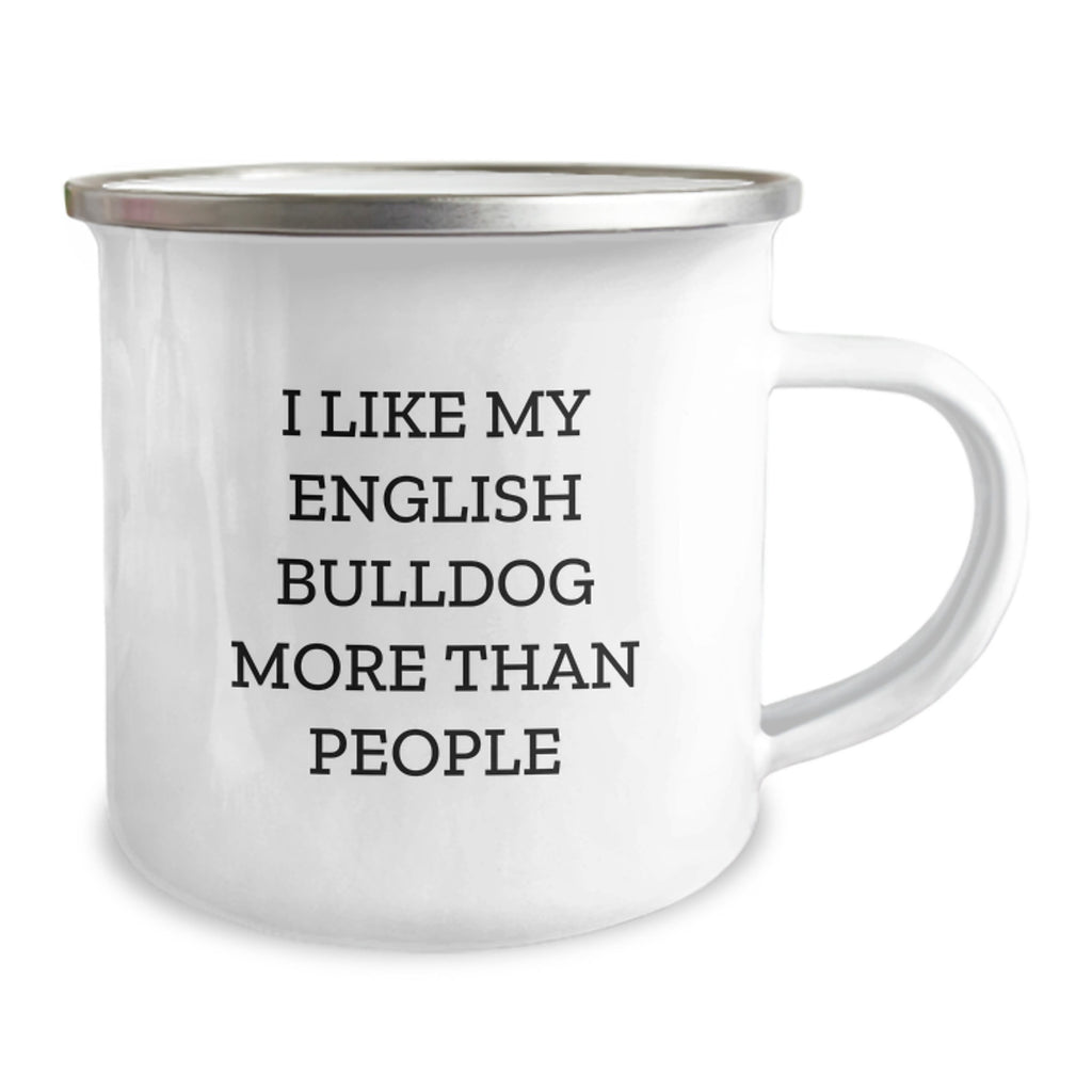 English Bulldog Lover Funny Camping Mug, Gift for English Bulldog Owners on Birthday, Unique Birthday Unique Gifts from Friends for Men - Image 2