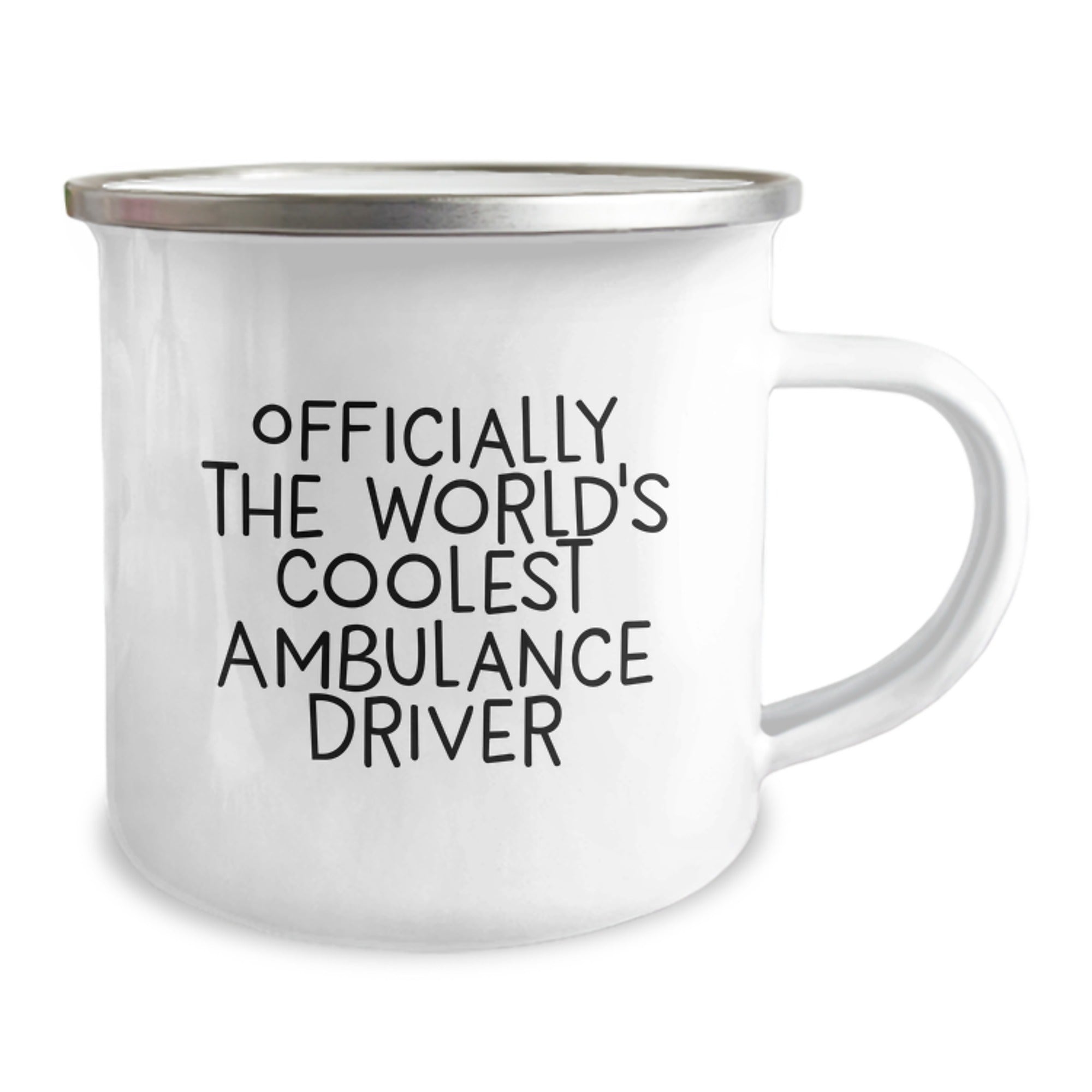 Funny Ambulance Driver Gifts for Men - Officially The Worlds Coolest Ambulance Driver Enamel Camping Mug, Gift from Friends for Graduation Unique - Image 2