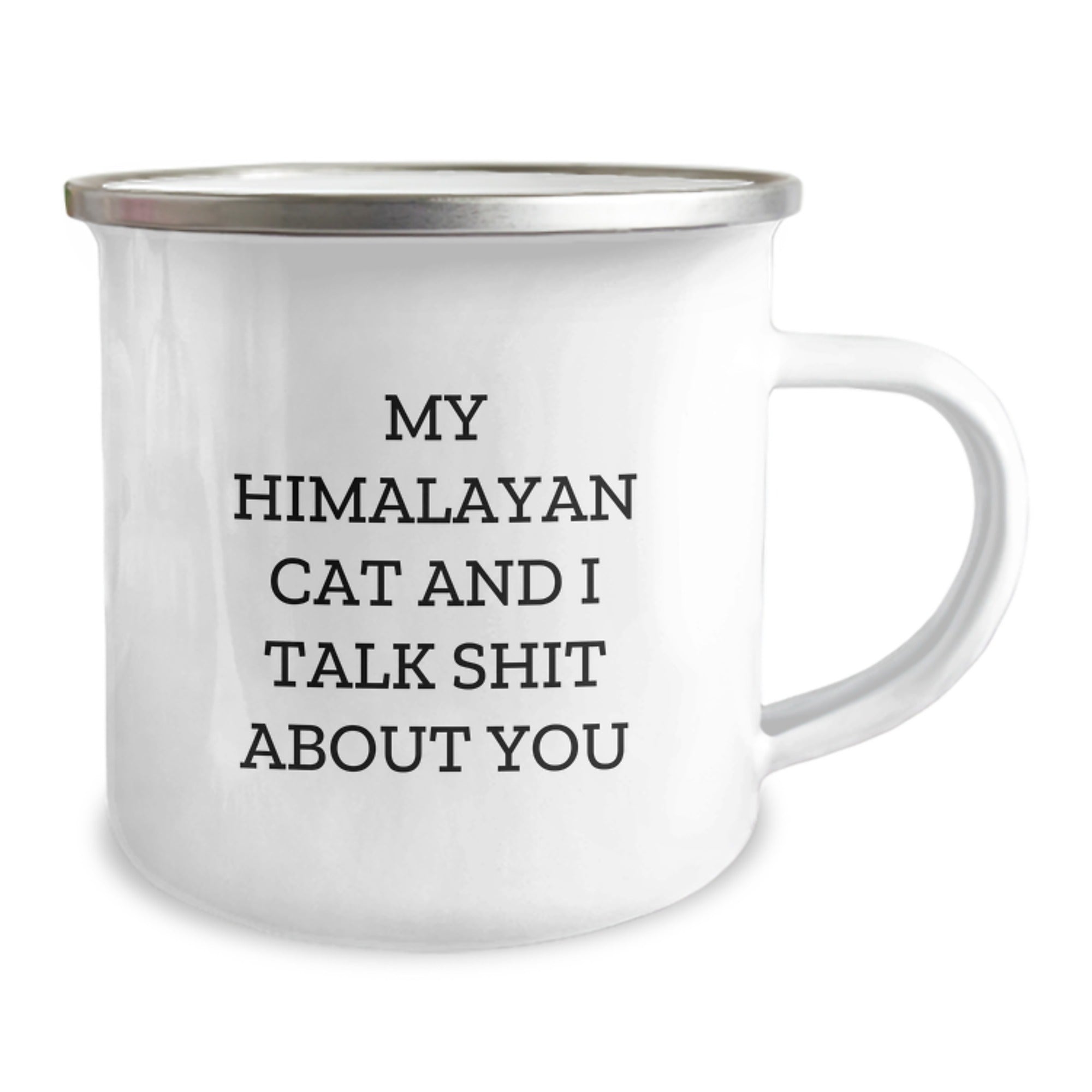 Funny Gift for Himalayan Cat Lovers, 'My Himalayan Cat And I Talk Shit About You' Camping Mug, Unique Father's Day Unique Gifts from Men to Family - Image 2