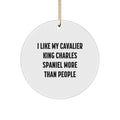 Funny Cavalier King Charles Spaniel Dog Gifts for Men, Women, Family - Christmas Unique Circle Ornament, I Like My Cavalier King Charles Spaniel More Than People - Image 1