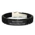 Funny Oriental Shorthair Cat Mom Gifts for Women, Glide lock Clasp Birthday Unique Gifts from Family - Image 1
