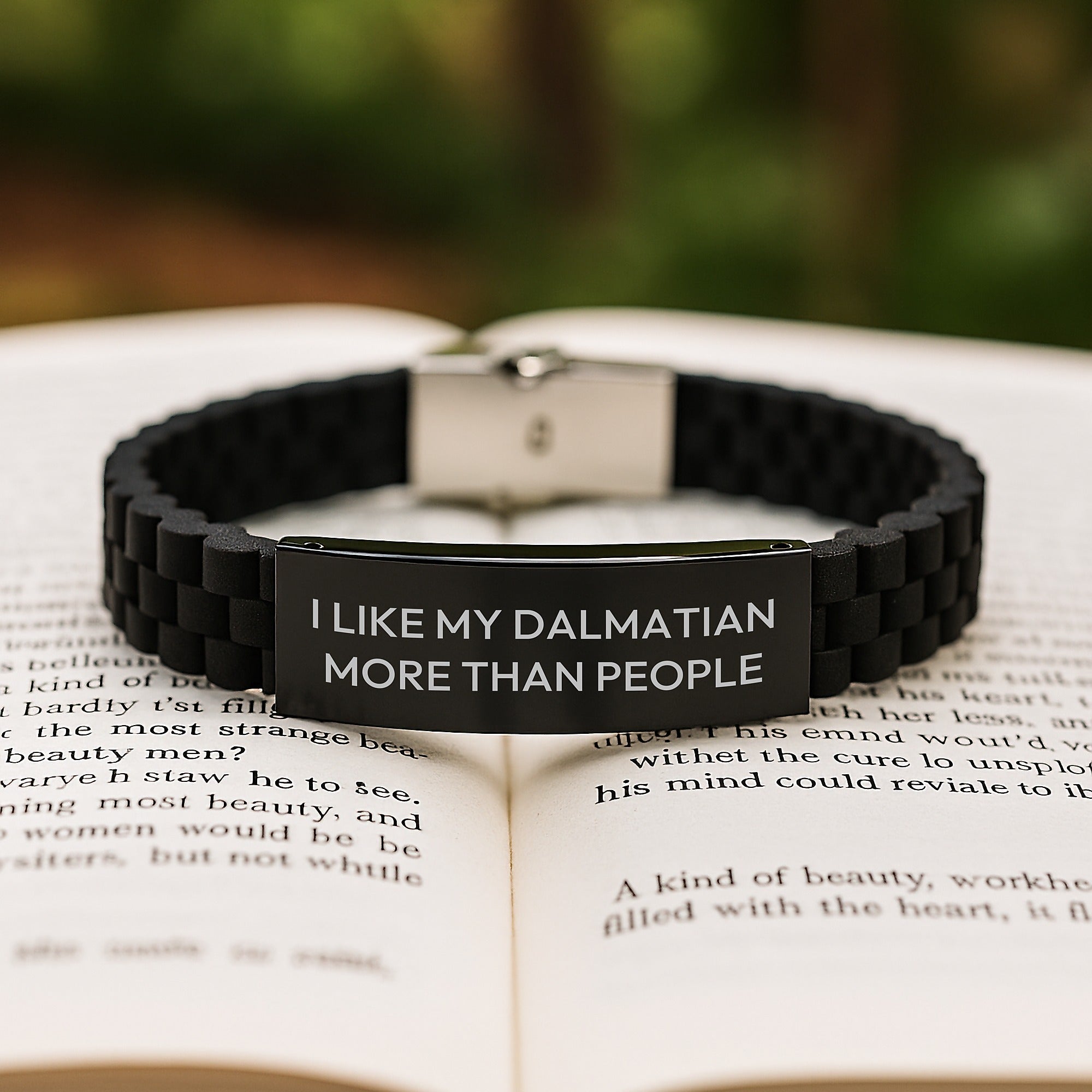 Dalmatian Dog Gifts, Funny Quote, Glide lock Clasp Bracelet for Men, Gifts from Family on Birthday Unique Gifts - Image 2