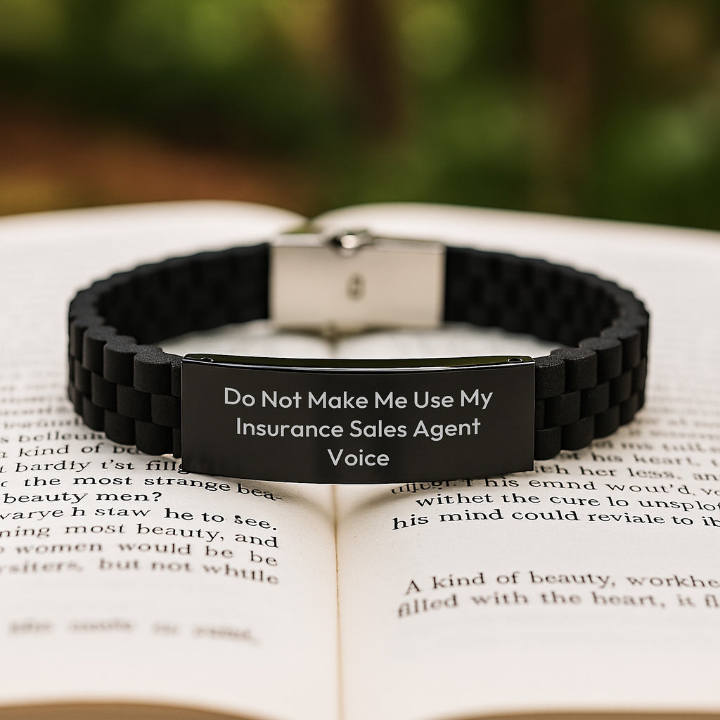 Funny Insurance Sales Agent Gifts from Friends for Graduation Unique Glide lock Clasp Bracelet in Black for Men - Image 2