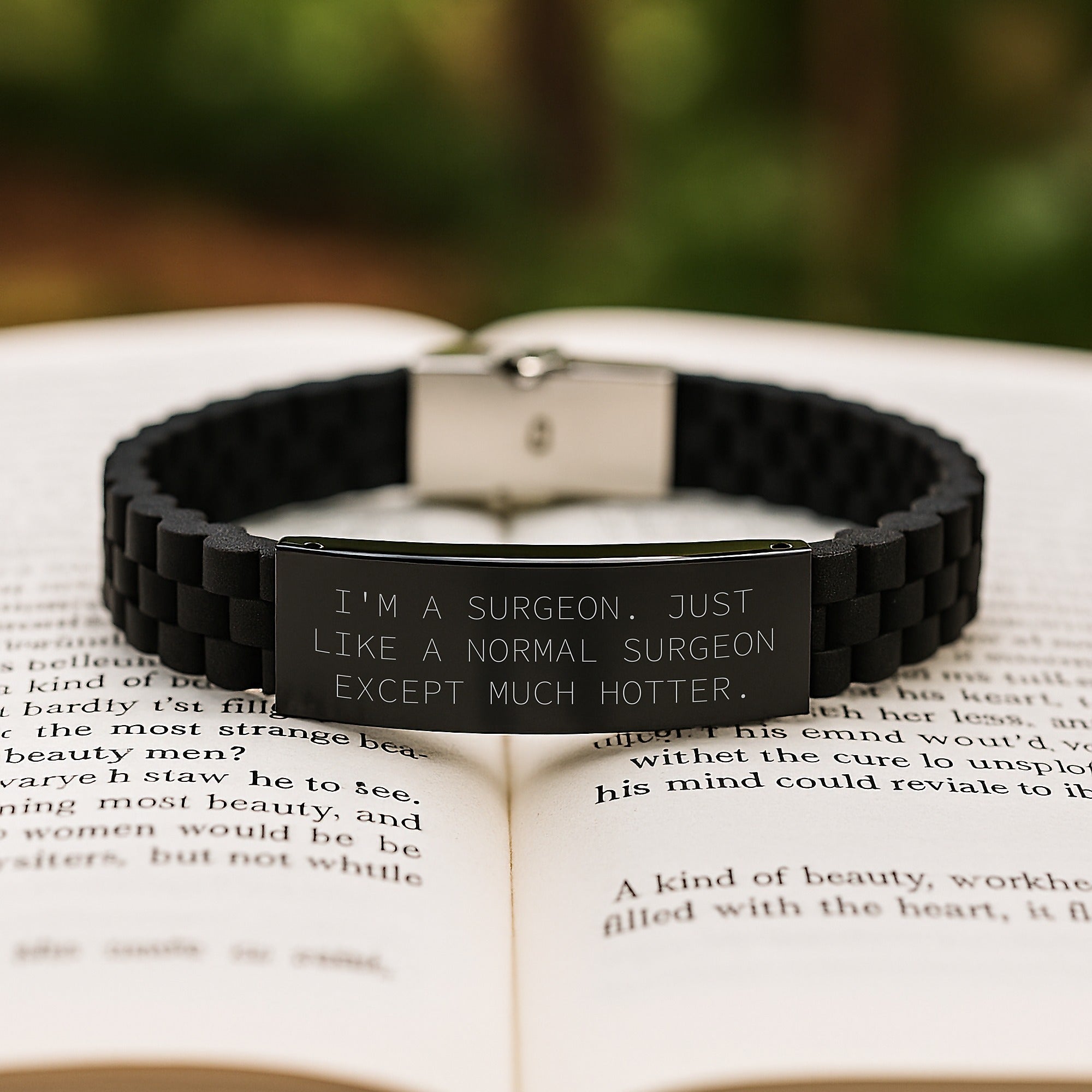 Funny Surgeon Gifts for Men or Women from Friends or Family - Glide lock Clasp Bracelet Inspired by I'm A Surgeon. Just Like A Normal Surgeon Except Much Hotter. - Image 2