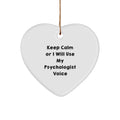 Funny Psychologist Gifts for Him Her Men Women Friends Family Members Christmas Unique Ornament Keep Calm Or I Will Use My Psychologist Voice - Image 1