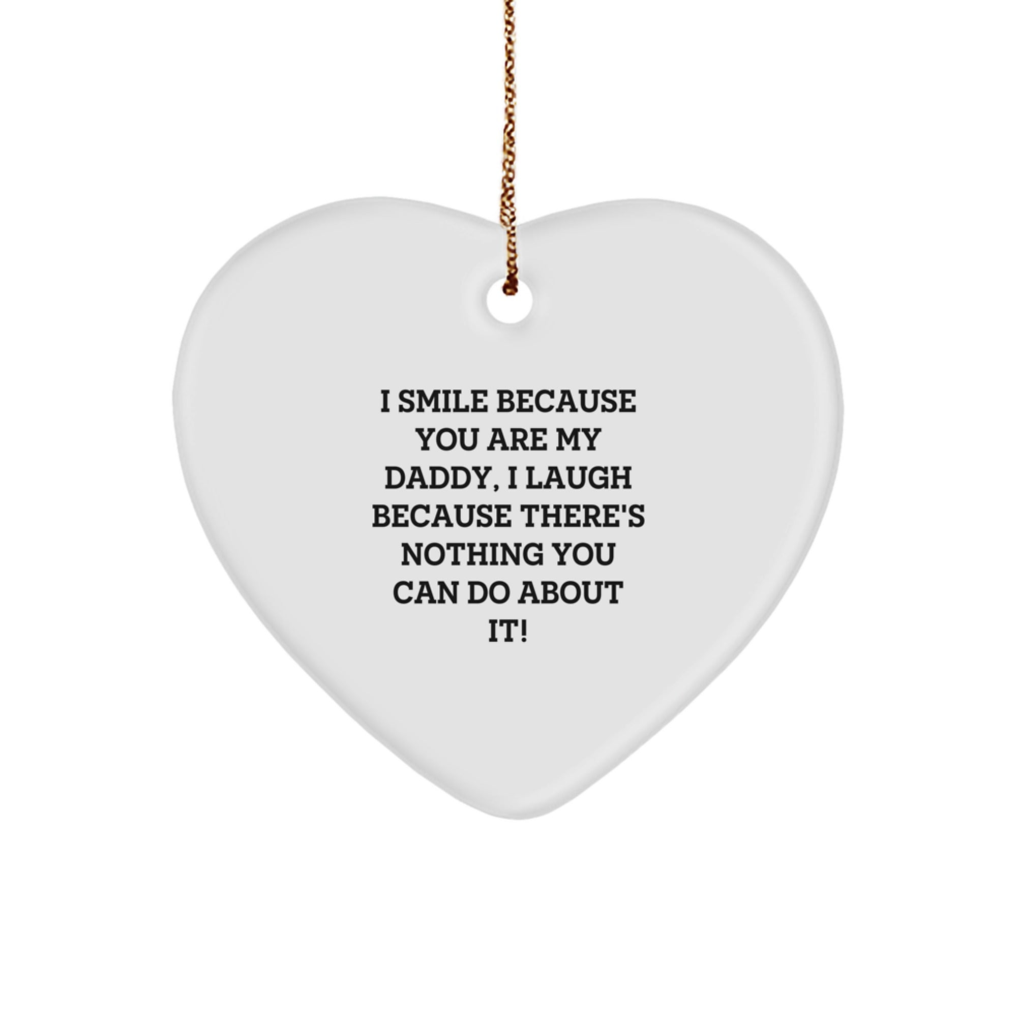 Daddy Gifts for Him Funny Heart Ornament from Family, Christmas Unique Gifts for Men, Special Daddy Heart Shaped Ornament - Image 1